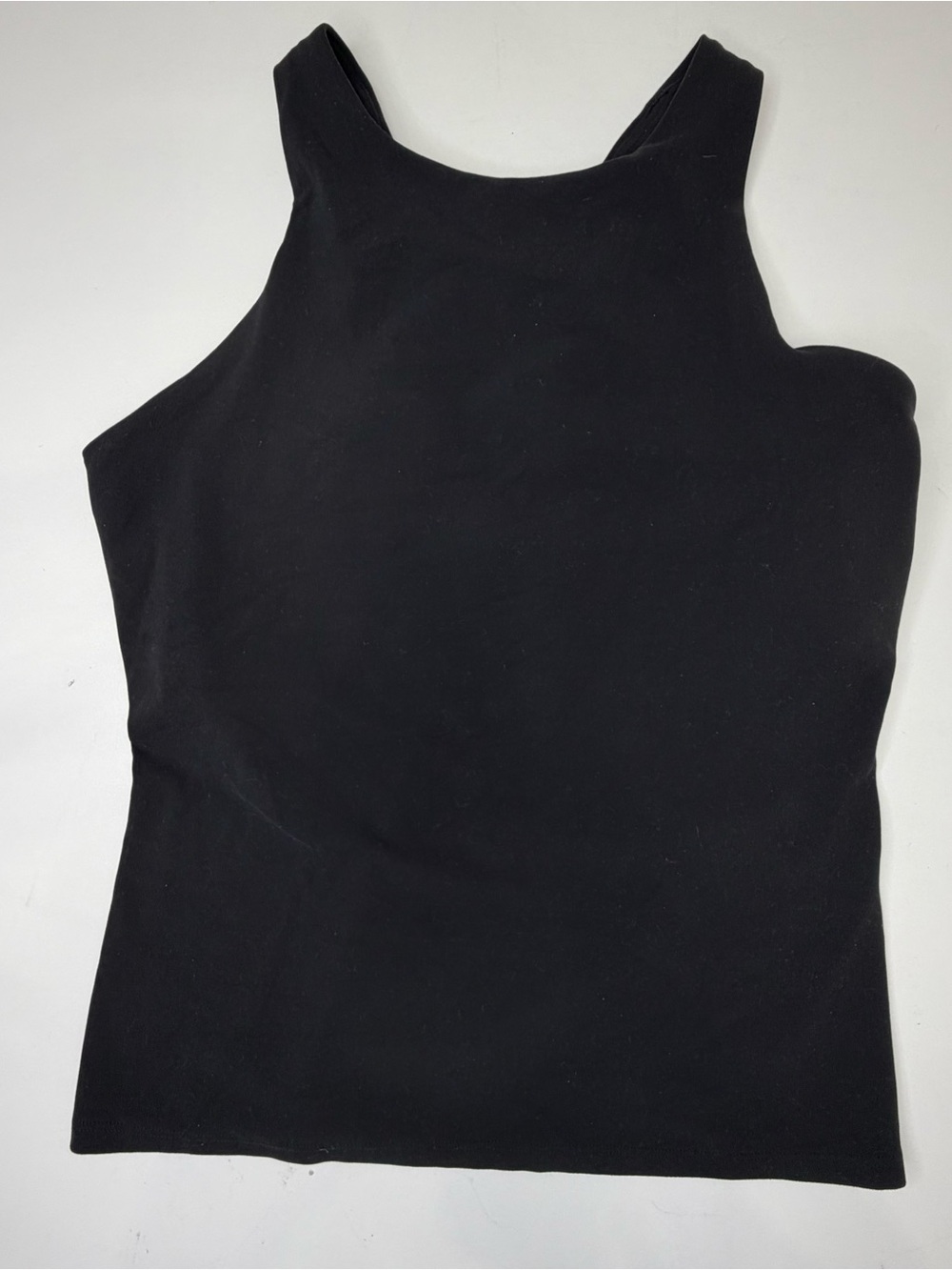 Athleta Black High-Neck Tank Top, black, size large. Like new.